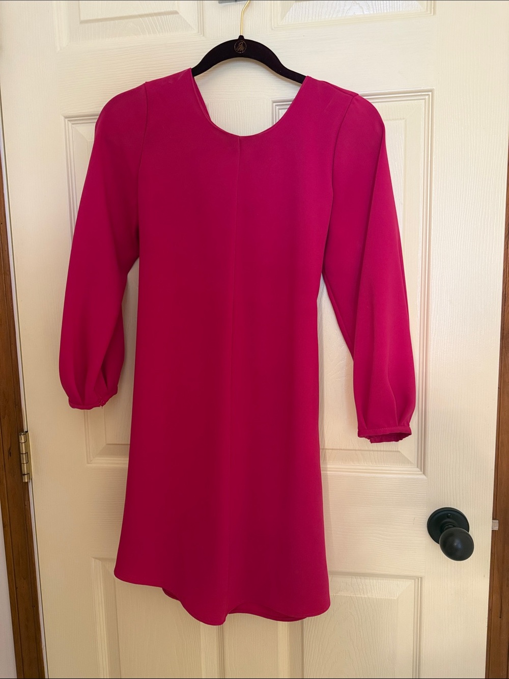 Zara Hot Pink Long-Sleeve Shift Dress